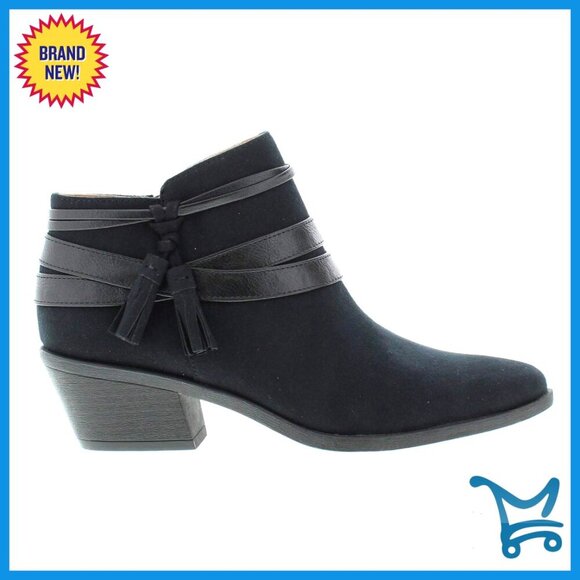 Amazon.com | EIYEI Women Microsuede Ankle Booties with Western Tassels, Side Zipper, 1.5 Inch Heel